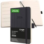 C2625 agenda semainier et carnet 2026, a6, couverture souple calendrier, planificateur, agenda hebdomadaire, ...