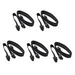 Cble adaptateur d'alimentation atx cpu 8 broches mle vers double pcie 2x 8 broches (6 + 2) mle pour ...