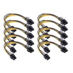 Câble adaptateur pci express 6 broches a 8 broches mâle vers 6 broches femelle, 10 pièces, câble d'alimentatio ... Câble adaptateur pci express 6 broches a 8 broches mâle vers 6 broches femelle, 10 pièces, câble d'alimentatio ...