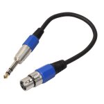 Cble adaptateur stro xlr 3 broches femelle a 1 / 4 pouces 6. 35mm mle, cordon durable, microphones, ...