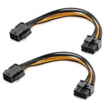 C�ble d'alimentation de carte graphique pcie 6 broches a 8 broches, 7. 8 pouces, 2 paquets