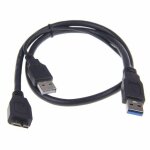 Cble d'alimentation double usb 3. 0 mle a micro - b mle + mle, pour disque dur hdd sata de 2. 5 pouces, ...