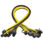 Cble d'alimentation pci - e 6 broches vers 8 broches (6 + 2), 10 pices, 50cm, pour carte image, carte ...