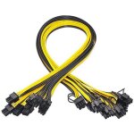 Cble d'alimentation pci - e 6 broches vers 8 broches (6 + 2), 10 pices, 50cm, pour carte image, carte ...