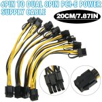 Cble d'alimentation pci - e durable pour carte graphique d'ordinateur, 4 pices, 6 broches a double ...