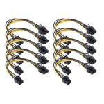 C�ble d'alimentation pcie 6 broches a 2x8 broches (6 + 2), extension pci express y - splitter, 9 pouces ...