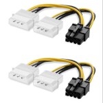 C�ble d'alimentation pcie a double 4 broches molex, 2 paquets de 8 broches, c�ble d'alimentation pour ...