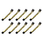 C�ble d'alimentation pcie a double pcie 8 (6 + 2), 10 pi�ces, carte graphique pci - e gpu, 20cm, s�parateur ...