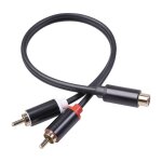 C�ble audio plaqu� or de 0. 3m, anti - interf�rence rca femelle vers double rca m�le, s�parateur audio ...