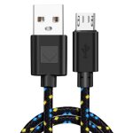 C�ble de donn�es tress� color�, 200cm, universel, portable, l�ger, charge rapide, micro usb, pour xiaomi ...