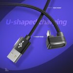 Cble micro usb type - c en forme de u pour recharge rapide, cordon de chargeur en nylon tiss pour tlphone ...