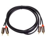Cble o rca plaqu or mle new - 2rca a 2 rca, 1m, bote de rsonance pour amplificateur dvd tv cd, home ...