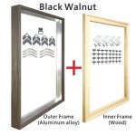 Cadre de peinture carr en alliage d'aluminium, barres dores, noires et blanches, kit pour imprims ...