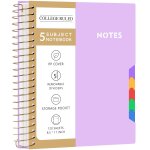 Cagie carnet de notes a4 avec intercalaires ligns a spirale, 240 pages (120 feuilles), petit bloc - ...