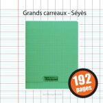Cahier - 17x22(cm) - grands carreaux - 192 pages - couverture en polypro - sans spirale - clairefontaine ...
