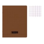 Cahier - 17x22(cm) - grands carreaux - 48 pages - polypro - sans spirale - marron
