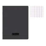 Cahier - 17x22(cm) - grands carreaux - 48 pages - polypro - sans spirale - noir