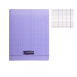Cahier - 17x22(cm) - grands carreaux - 48 pages - polypro - sans spirale - violet