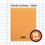 Cahier - 17x22(cm) - grands carreaux - 96 pages - couverture en polypro - sans spirale - clairefontaine ...