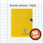 Cahier - 17x22(cm) - grands carreaux - 96 pages - couverture en polypro - sans spirale - clairefontaine ...