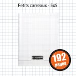 Cahier - 17x22(cm) - petits carreaux - 192 pages - couverture en polypro - sans spirale - clairefontaine ...