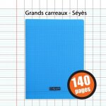 Cahier - 24x32(cm) - grands carreaux - 140 pages - couverture en polypro - sans spirale - clairefontaine ...