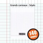 Cahier - 24x32(cm) - grands carreaux - 140 pages - couverture en polypro - sans spirale - clairefontaine ...