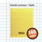 Cahier - 24x32(cm) - grands carreaux - 140 pages - couverture en polypro - sans spirale - clairefontaine ...