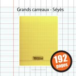 Cahier - 24x32(cm) - grands carreaux - 192 pages - couverture en polypro - sans spirale - clairefontaine ...