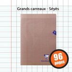 Cahier - 24x32(cm) - grands carreaux - 96 pages - couverture en polypro - sans spirale - clairefontaine ...