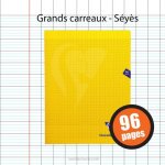 Cahier - 24x32(cm) - grands carreaux - 96 pages - couverture en polypro - sans spirale - clairefontaine ...