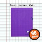 Cahier - 24x32(cm) - grands carreaux - 96 pages - couverture en polypro - sans spirale - clairefontaine ...