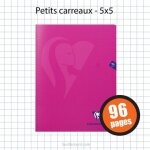 Cahier - 24x32(cm) - petits carreaux - 96 pages - couverture en polypro - sans spirale - clairefontaine ...