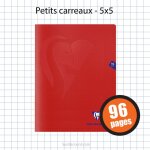 Cahier - 24x32(cm) - petits carreaux - 96 pages - couverture en polypro - sans spirale - clairefontaine ...