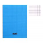 Cahier - a4 (21x29, 7cm) - grands carreaux - 48 pages - polypro - sans spirale - bleu
