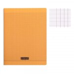 Cahier - a4 (21x29, 7cm) - grands carreaux - 48 pages - polypro - sans spirale - orange