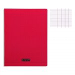 Cahier - a4 (21x29, 7cm) - grands carreaux - 48 pages - polypro - sans spirale - rouge