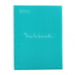 Cahier - a4 (21x29, 7cm) - grands carreaux - 80 pages - couverture en polypro bleu ciel - a spirale - ...