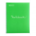 Cahier - a4 (21x29, 7cm) - grands carreaux - 80 pages - couverture en polypro vert - a spirale - notebook ...