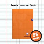 Cahier - a4 (21x29, 7cm) - grands carreaux - 96 pages - couverture en polypro - sans spirale - clairefontaine ...