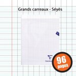 Cahier - a4 (21x29, 7cm) - grands carreaux - 96 pages - couverture en polypro - sans spirale - clairefontaine ...