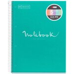 Cahier - a4 (21x29, 7cm) - petits carreaux - 120 pages - couverture en carton turquoise - a spirale - ...