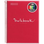 Cahier - a4 (21x29, 7cm) - petits carreaux - 120 pages - couverture en polypro rouge - a spirale - notebook ...