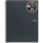 Cahier - a4 (21x29, 7cm) - petits carreaux - 160 pages - couverture en carton noir - a spirale - miquelrius ...