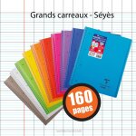 Cahier - a4 (21x29, 7cm) - petits carreaux - 160 pages - couverture en polypro - a spirale - clairefontaine ...