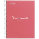 Cahier - a4 (21x29, 7cm) - petits carreaux - 80 pages - couverture en polypro rose - a spirale - notebook ...