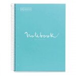 Cahier - a4 (21x29, 7cm) - petits carreaux - 80 pages - couverture rigide bleu ciel - spirale - notebook ...