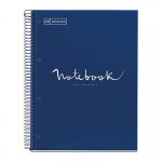 Cahier - a4 (21x29, 7cm) - petits carreaux - 80 pages - couverture rigide bleu marine - spirale - notebook ...