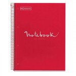 Cahier - a4 (21x29, 7cm) - petits carreaux - 80 pages - couverture rigide rouge - spirale - notebook ...