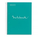 Cahier - a4 (21x29, 7cm) - petits carreaux - 80 pages - couverture rigide turquoise - spirale - notebook ...
